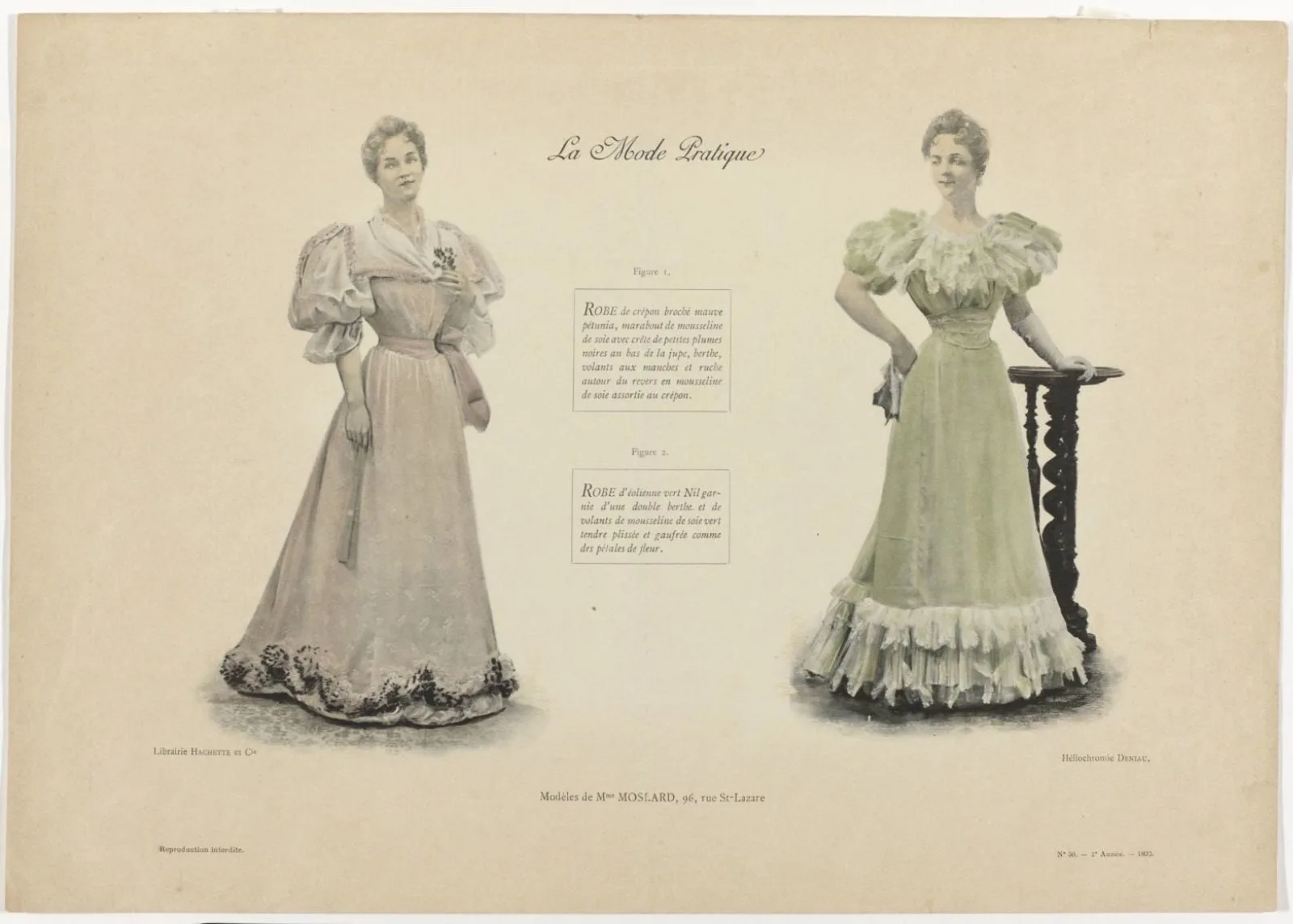 Le Mode Pratique, 1893, No. 50, 2e année : Figure 1. Robe de crépon (...)
