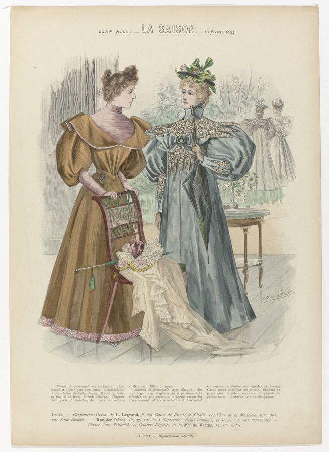 La Saison, 16 Avril 1894, Pl. 1051, 23e année : Toilette de promenad (...)