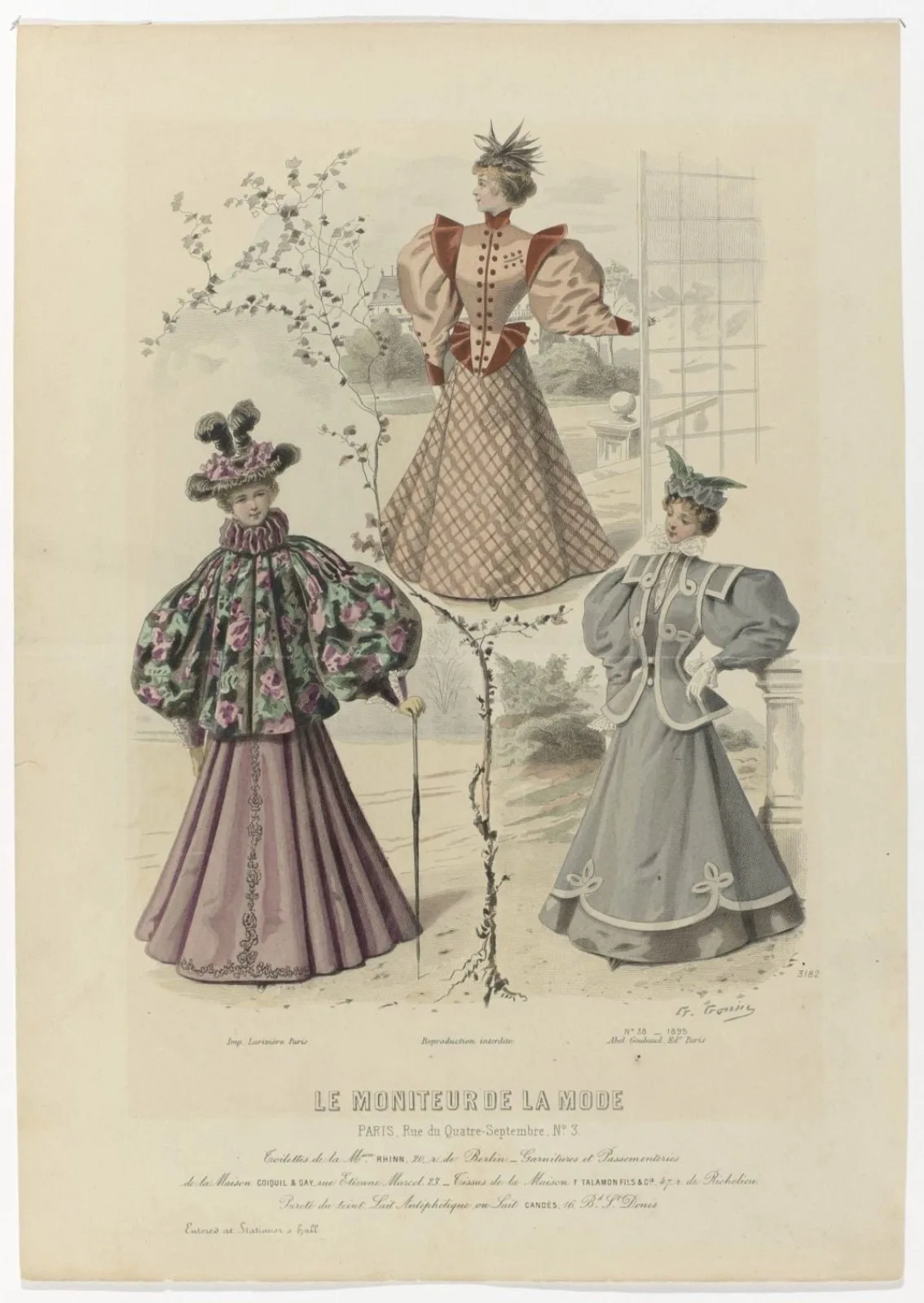 Le Moniteur de la Mode, 1895, Nr. 3182, No. 38: Toilettes de la Mson Rhinn (...)