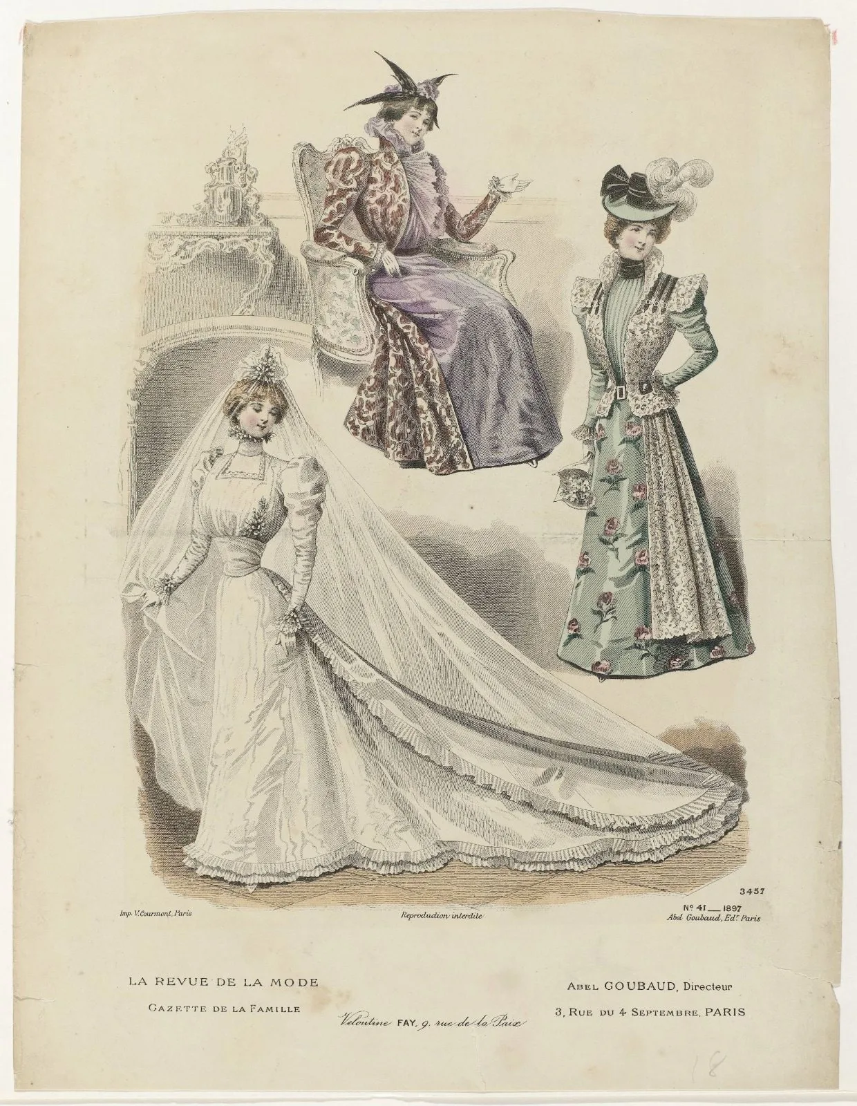 Revue de la Mode, 1897, No. 41, Nr. 3457: Veloutine FAY,9, (...)
