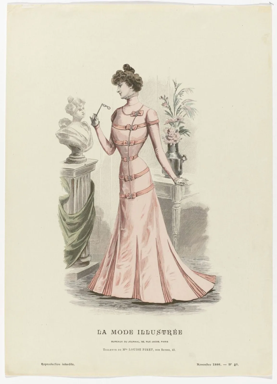 La Mode Illustrée, Novembre 1899, No. 45 : Toilette de Mlle Louise Piret (...)