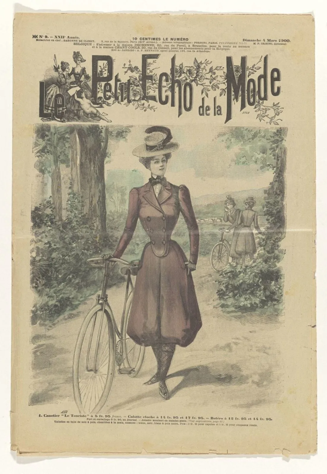 La Mode du Petit Journal: supplement, Nr. 9, 12e Année:  Dimanche 4 Mars 1900: 1. Canotier "Le Touriste".....