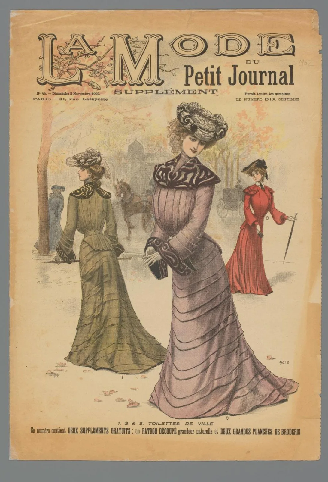 Drie vrouwen in Toilettes de Ville te Parijs