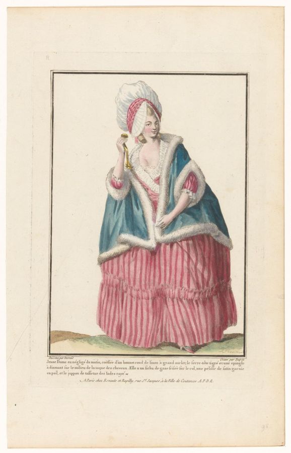 Gallerie des Modes et Costumes Français, 1779, R. 98: Jeune dame en négligé du matin (...)