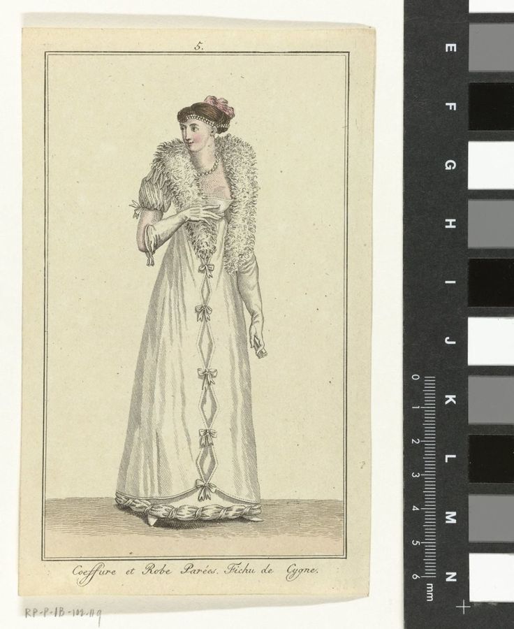 Elegantia, of tijdschrift van mode, luxe en smaak voor dames, Februari 1807, No. 5 : Coeffure et Robe Parées...