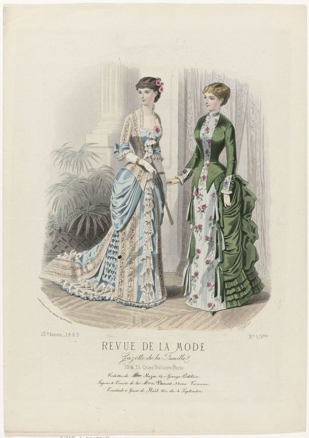 Revue de la Mode, Gazette de la Famille, dimanche 28 janvier 1883,12e annee, No. 578 bis: Toilettes de Mme Bazin (...)