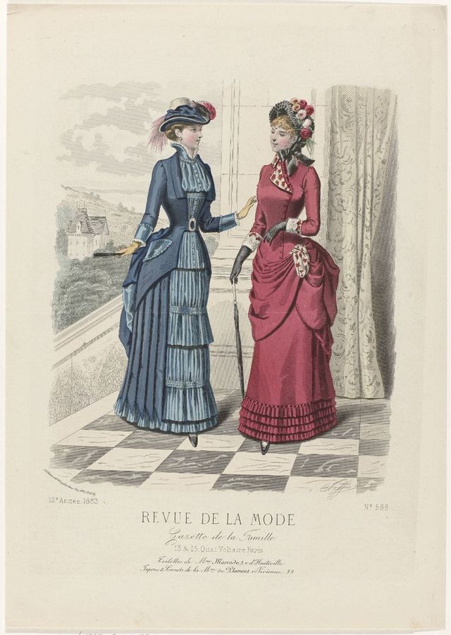 Revue de la Mode, Gazette de la Famille, dimanche 8 avril 1883, 12e annee, No. 588: Toilettes de Mme Marcad (...)