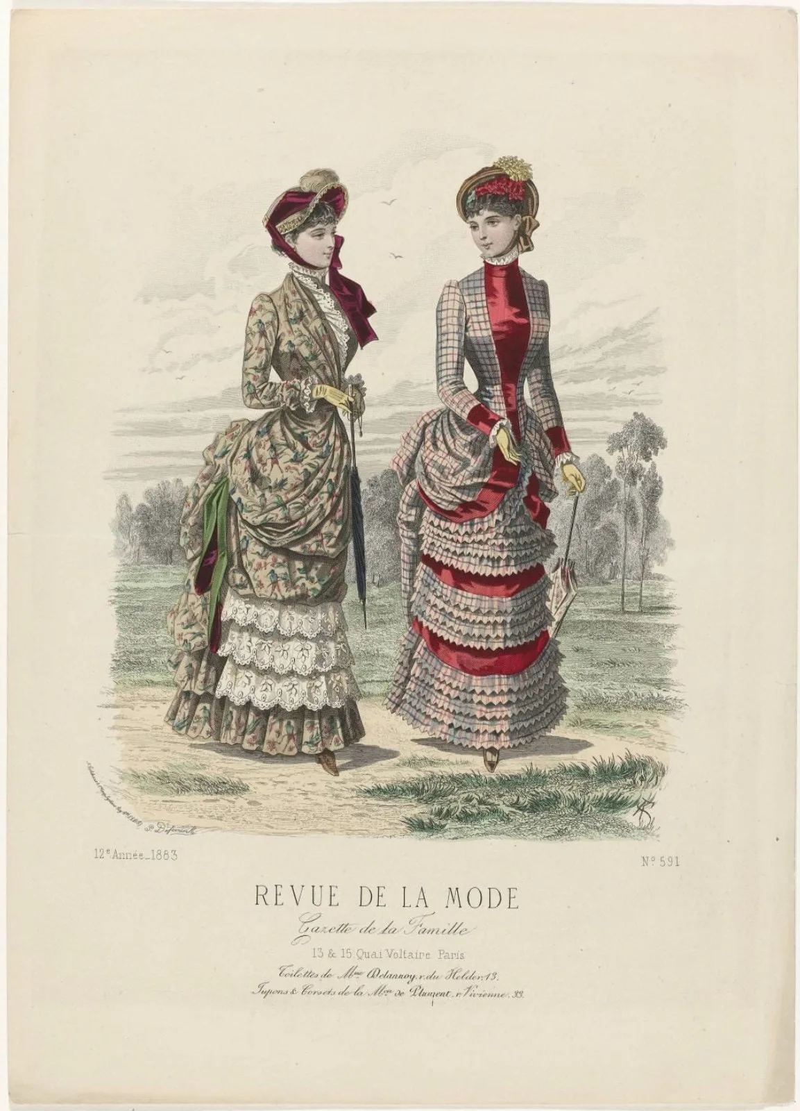 Revue de la Mode, Gazette de la Famille, dimanche 29 Avril 1883, 12e annee, No. 591: Toilettes de M.me Delannoy (...)