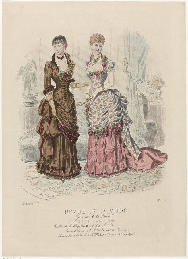Revue de la Mode, Gazette de la Famille, dimanche 7 octobre 1883, 12e annee, No. 614: Toilettes de Mme Day-Fallett (...)