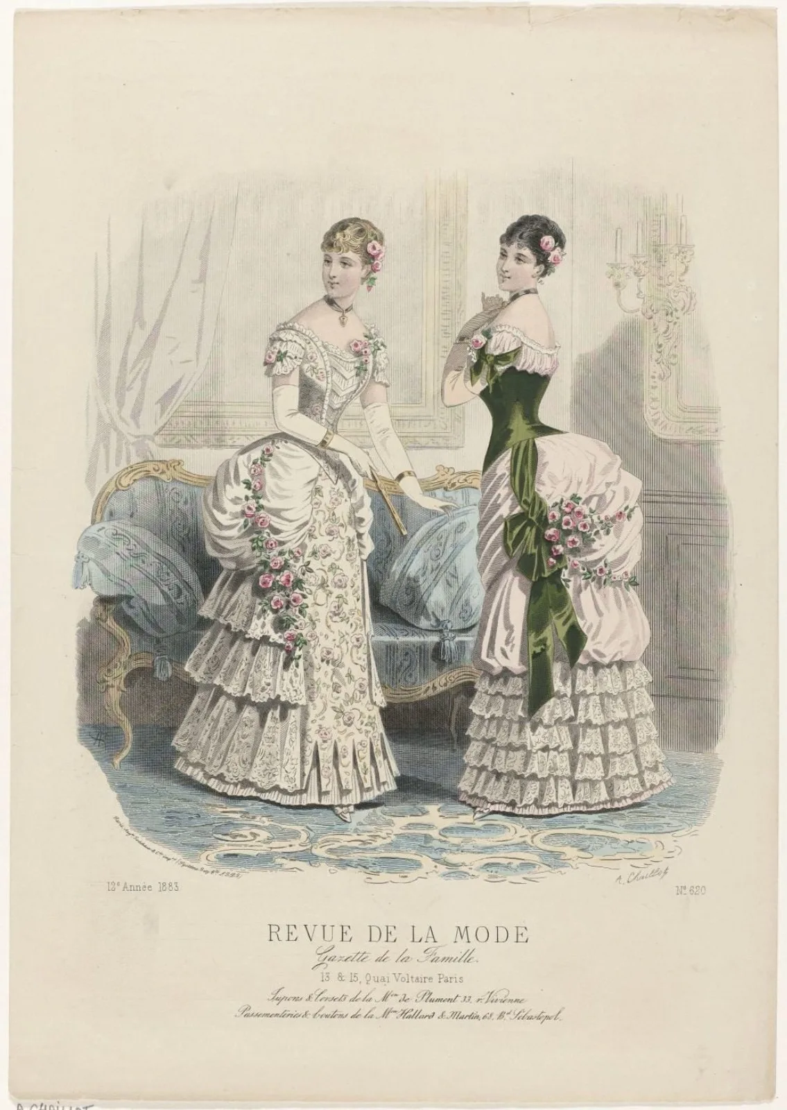 Revue de la Mode, Gazette de la Famille, dimanche 18 novembre 1883, 12e annee, No. 620: Jupons & Corsets (...)