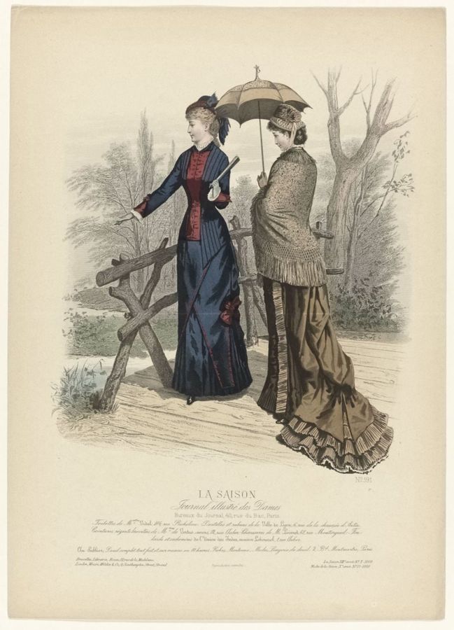 La Saison, Journal illustré des Dames, 1880, 13e année, No. 7, No. 591: Toilettes de Melles Vidal (...)